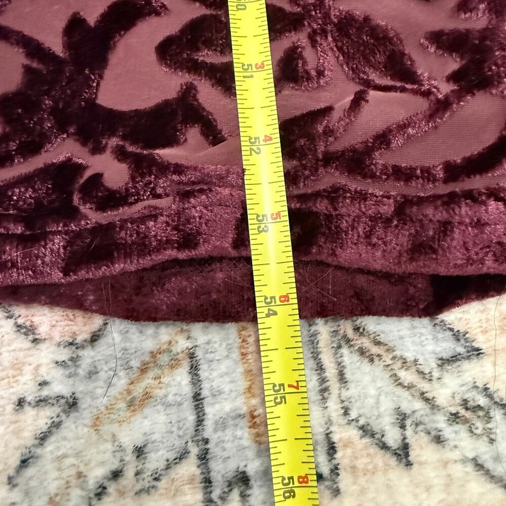 VTG Scott McClintock Velvet Maxi Dress Formal Gown 10 Maroon Floral Whimsygoth - Picture 14 of 14